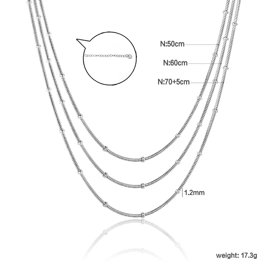 Minimalist Stainless Steel Bead Chain Necklace NE2F1601S