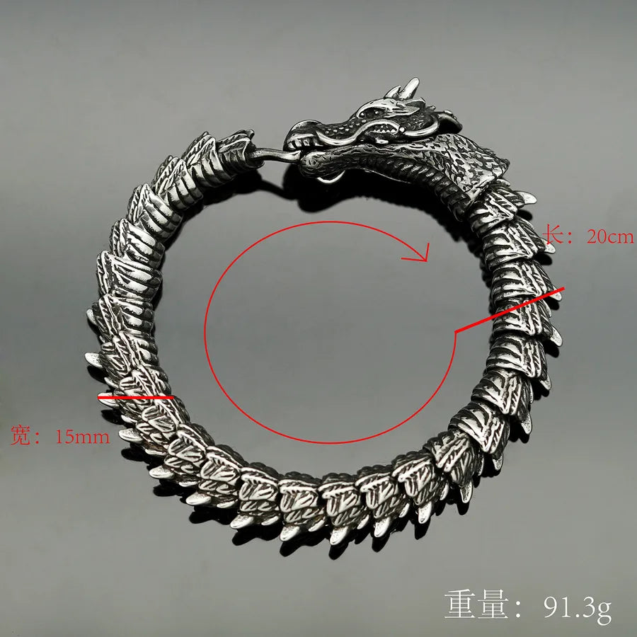 Men's Dragon Skull Titanium Steel Bracelet Faucet Bracelet 054
