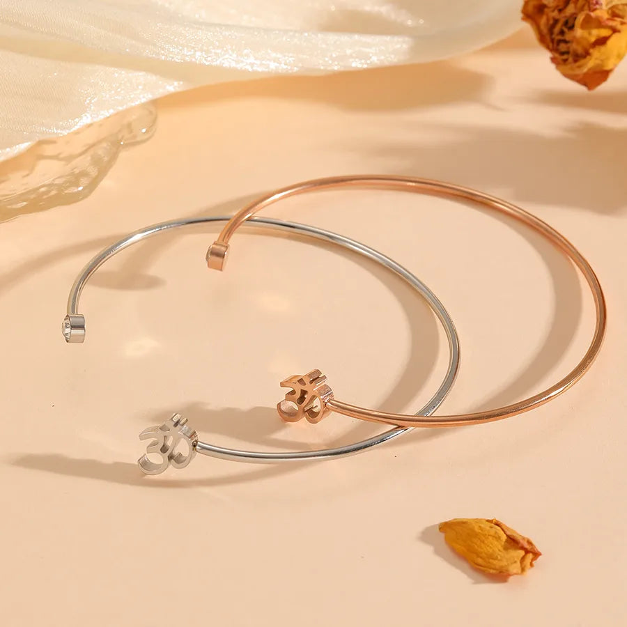 Gold Plated Stainless Steel Digital Bangle