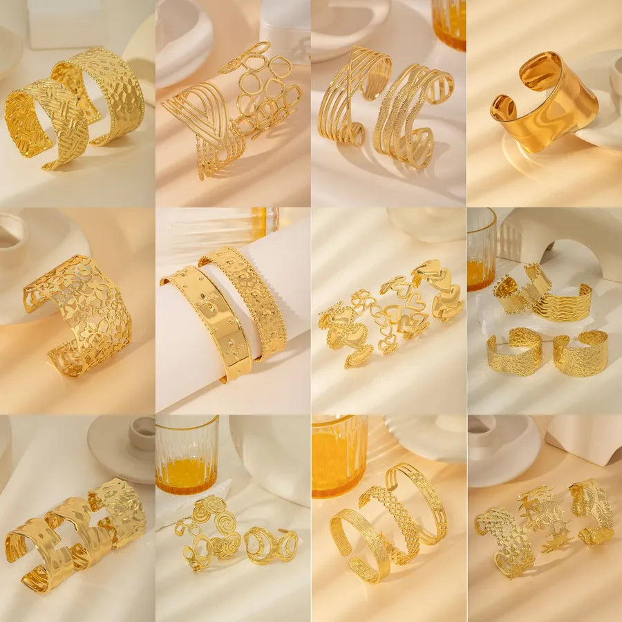 18K Gold Plated Stainless Steel Open Bangle