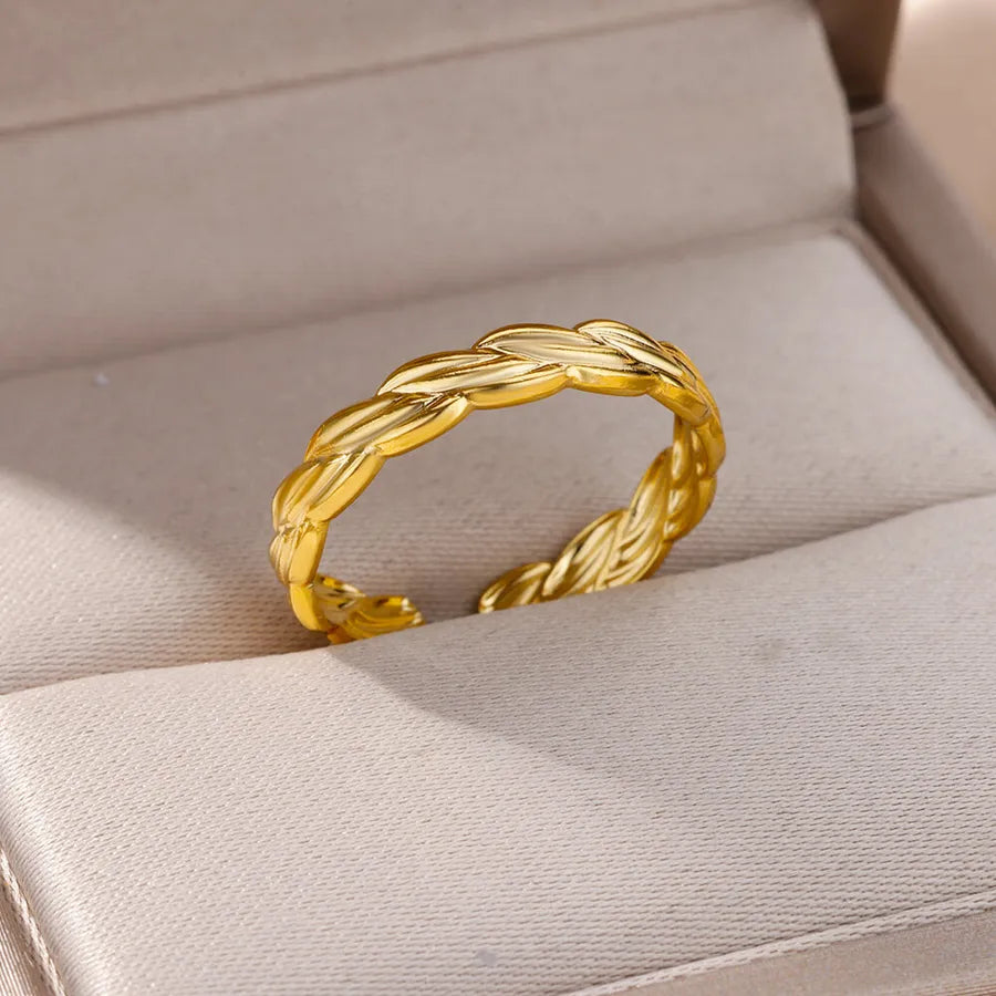 18K Gold Plated Geometric Zirconia Ring