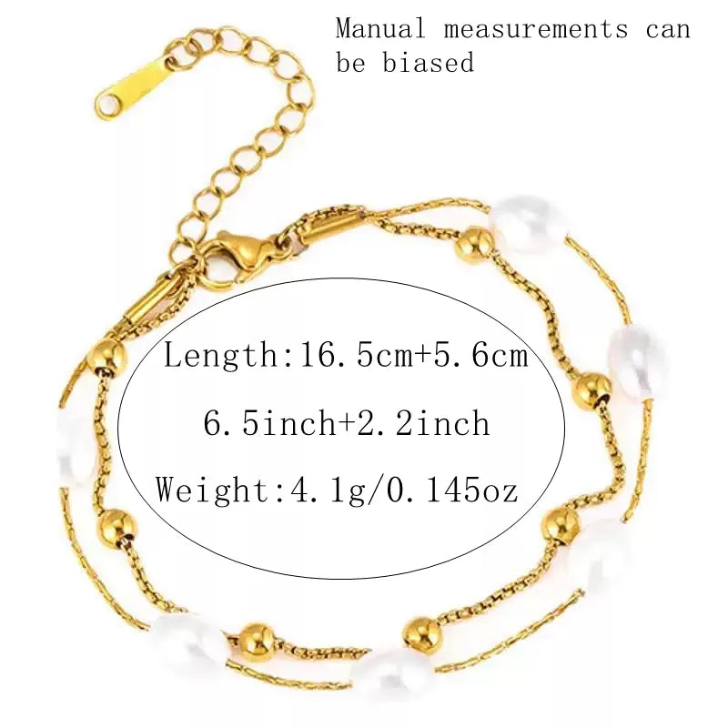 Double Layer Gold Stainless Steel Bracelet