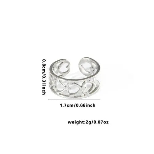 Titanium Steel Fish Tail Ring for Women Adjustable Opening TYR0391