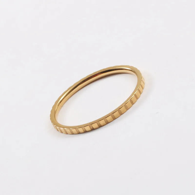 18K Gold Plated Titanium Steel Geometric Ring A Type Gold Number 8 A939