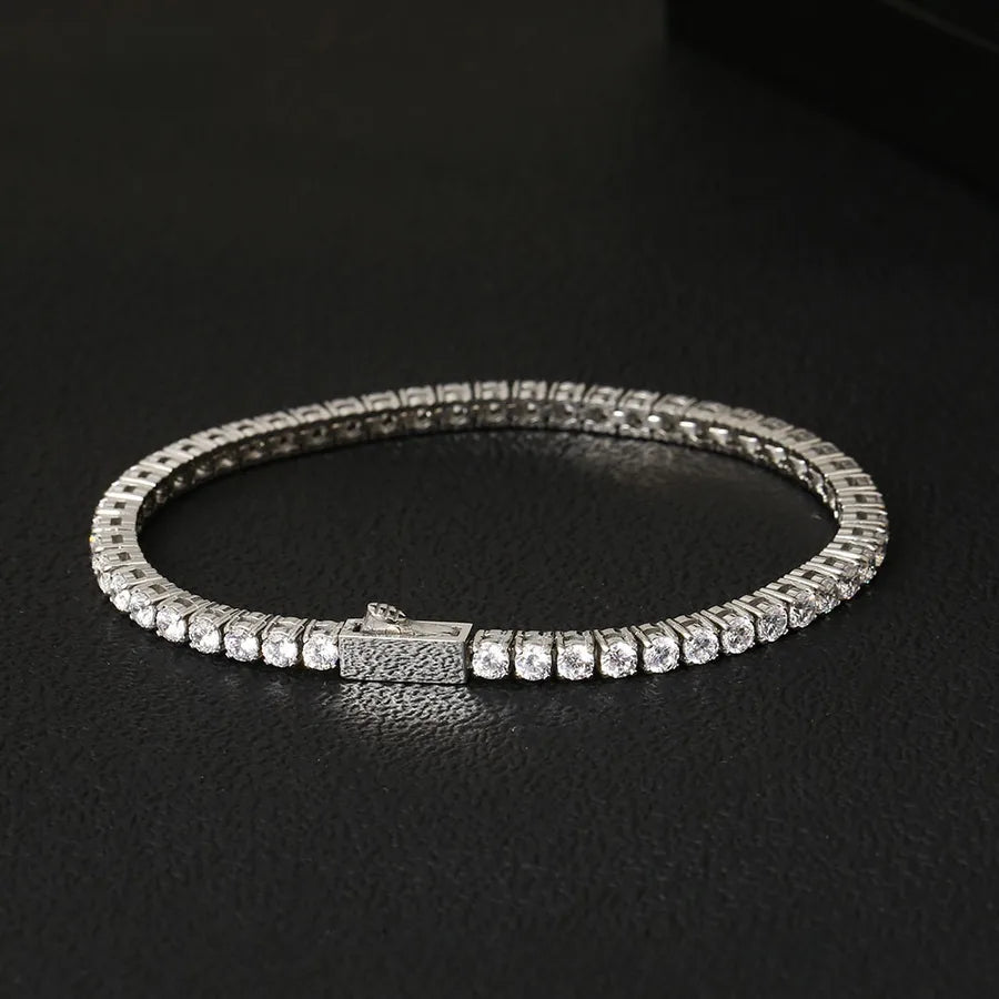 Zircon Tennis Chain Bracelet – Titanium Steel Steel Color 3mm Zircon 17cm Bracelet