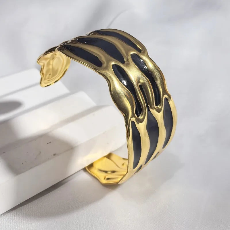Gold Wave Stainless Steel Bangle