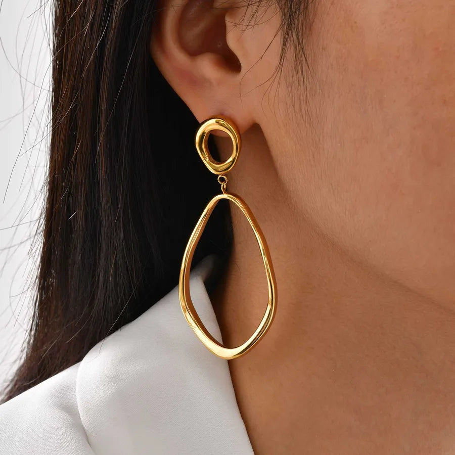 Women's 18K Gold Geometric Stainless Steel Earrings