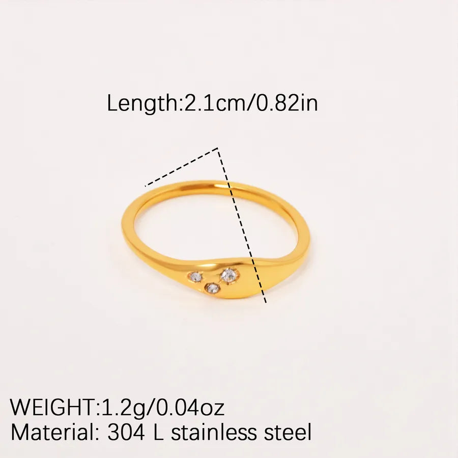 18K Gold Sun Pattern Zircon Ring