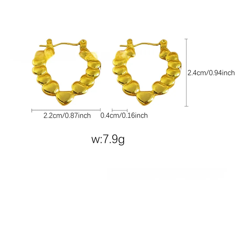 Elegant Gold Titanium Steel Hoop Earrings