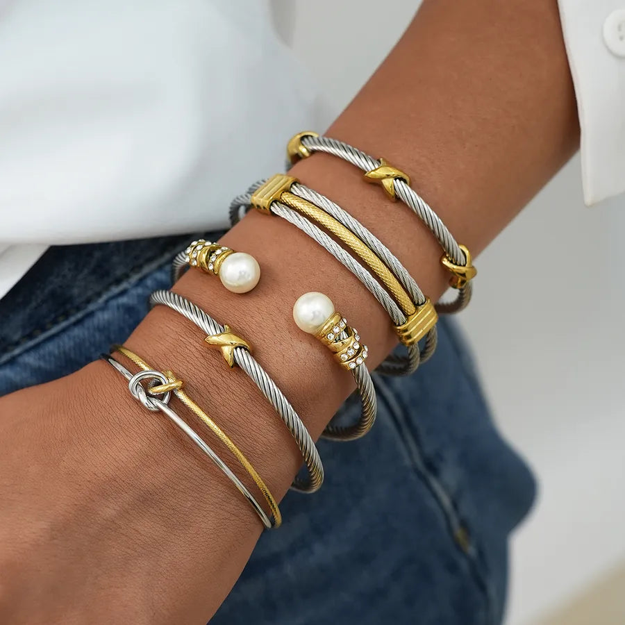 18K Gold Plated Stainless Steel Open Bangle