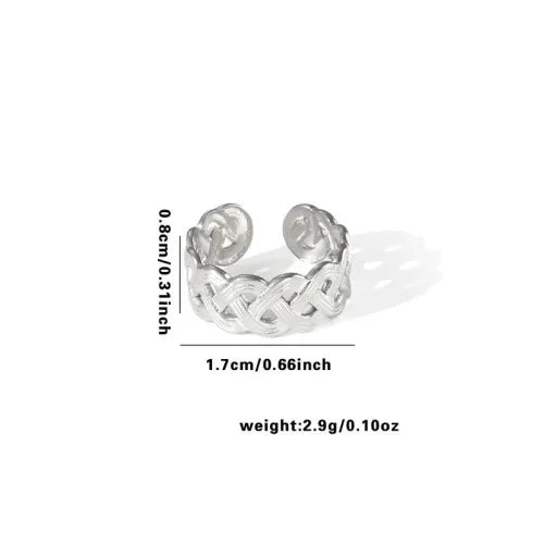 Titanium Steel Fish Tail Ring for Women Adjustable Opening TYR0361