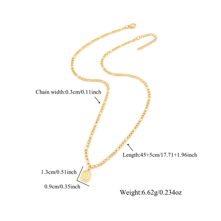 18K Gold Plated Letter Pendant Necklace
