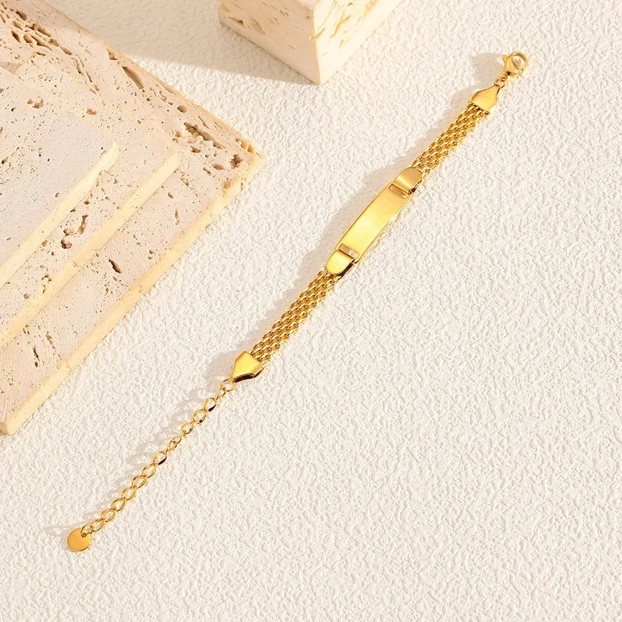 Custom Engraved Gold Mesh Bracelet Gold 1.3*1.1cm