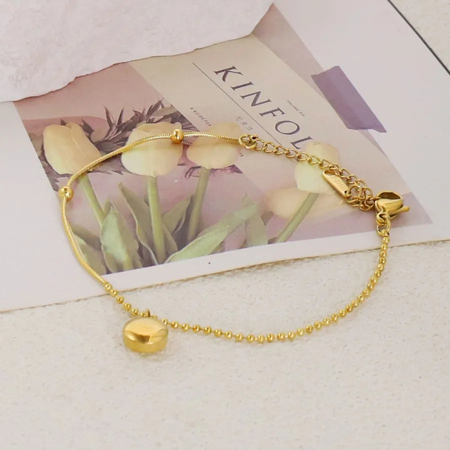 Gold Plated Stainless Steel Asymmetric Bracelet Average Size Gold Style 42