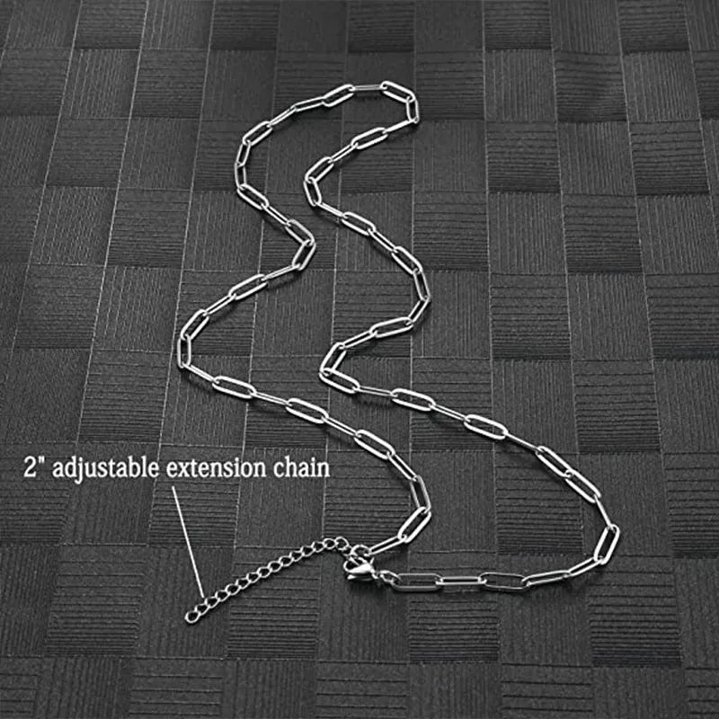 Unisex Stainless Steel Geometric Chain Necklace