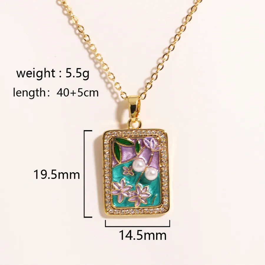 Floral Freshwater Pearl Pendant Necklace Style 6