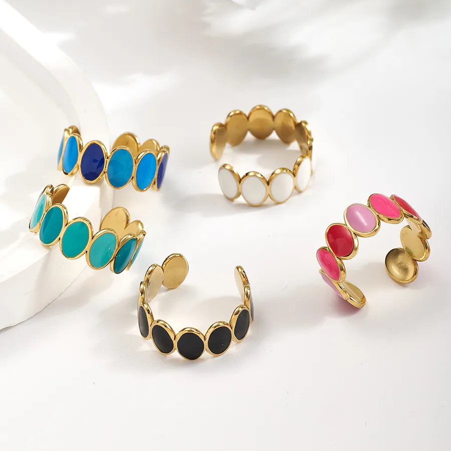 18K Gold PVD Oval Stainless Steel Open Ring