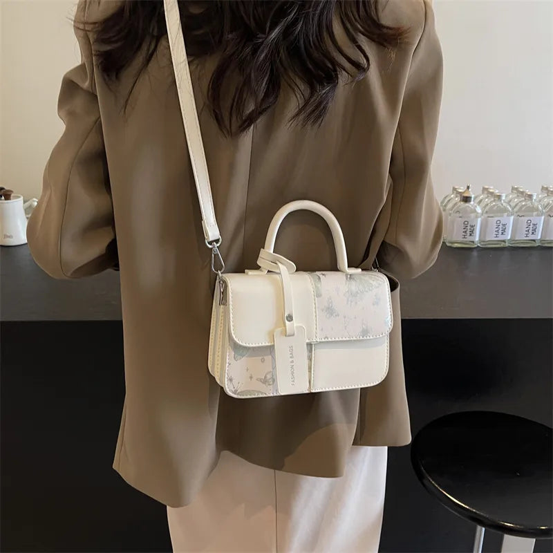 Butterfly PU Leather Crossbody Bag Large Green