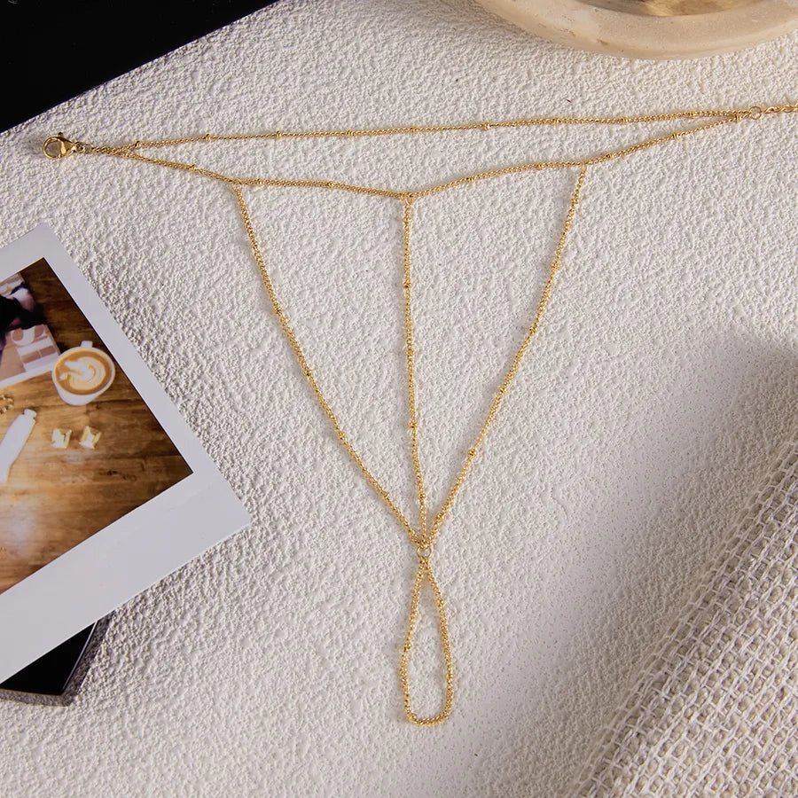 18K Gold Plated Stainless Steel Finger Chain Bracelet