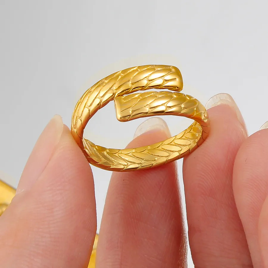 Gold Plated Adjustable Open Ring for Women