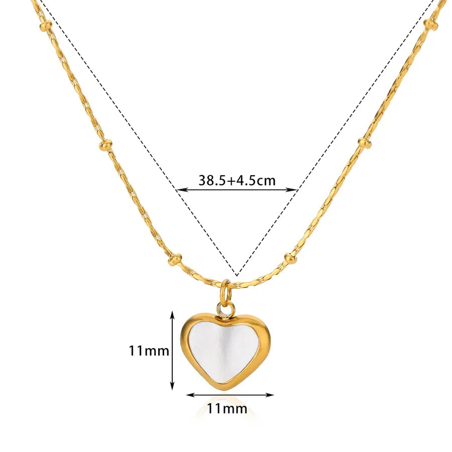 18K Gold PVD Geometric Heart Pendant Necklace