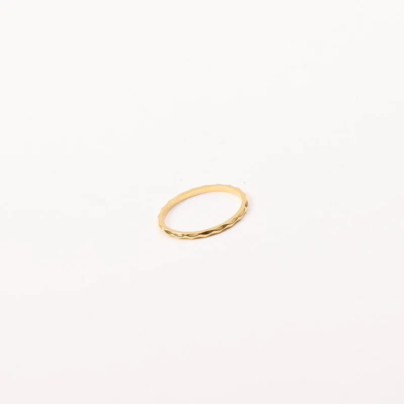 18K Gold Plated Geometric Titanium Steel Ring