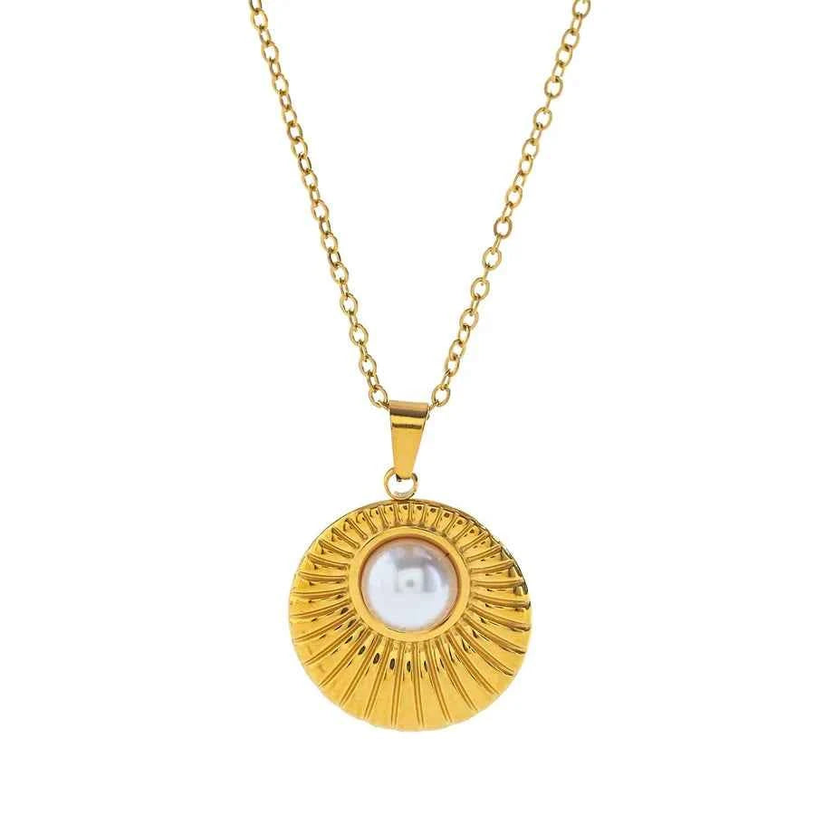 18K Gold Plated Stainless Steel Retro Necklace