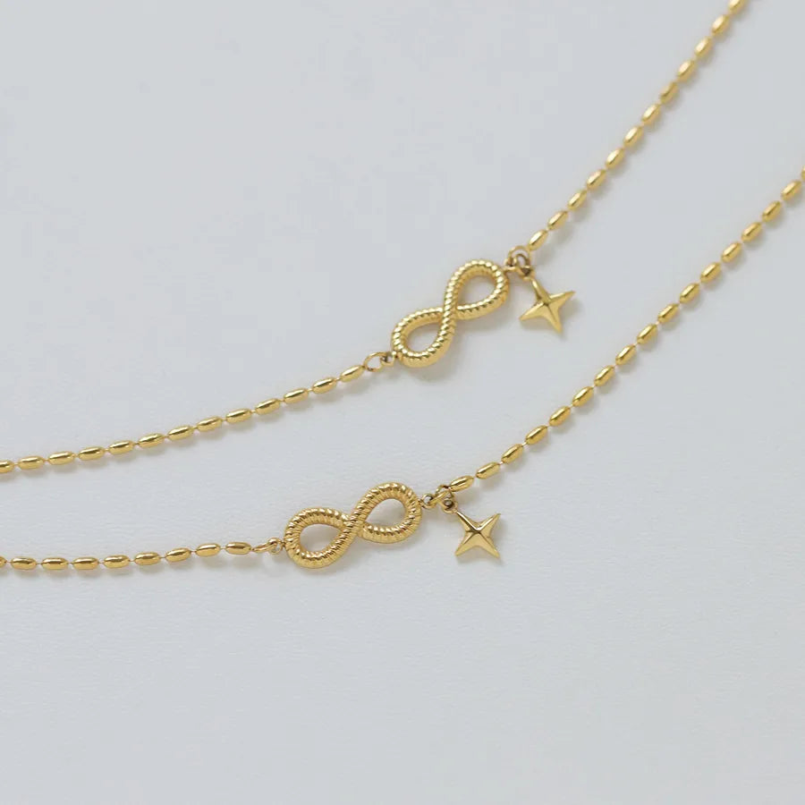 Gold Infinity Star Anklet for Women