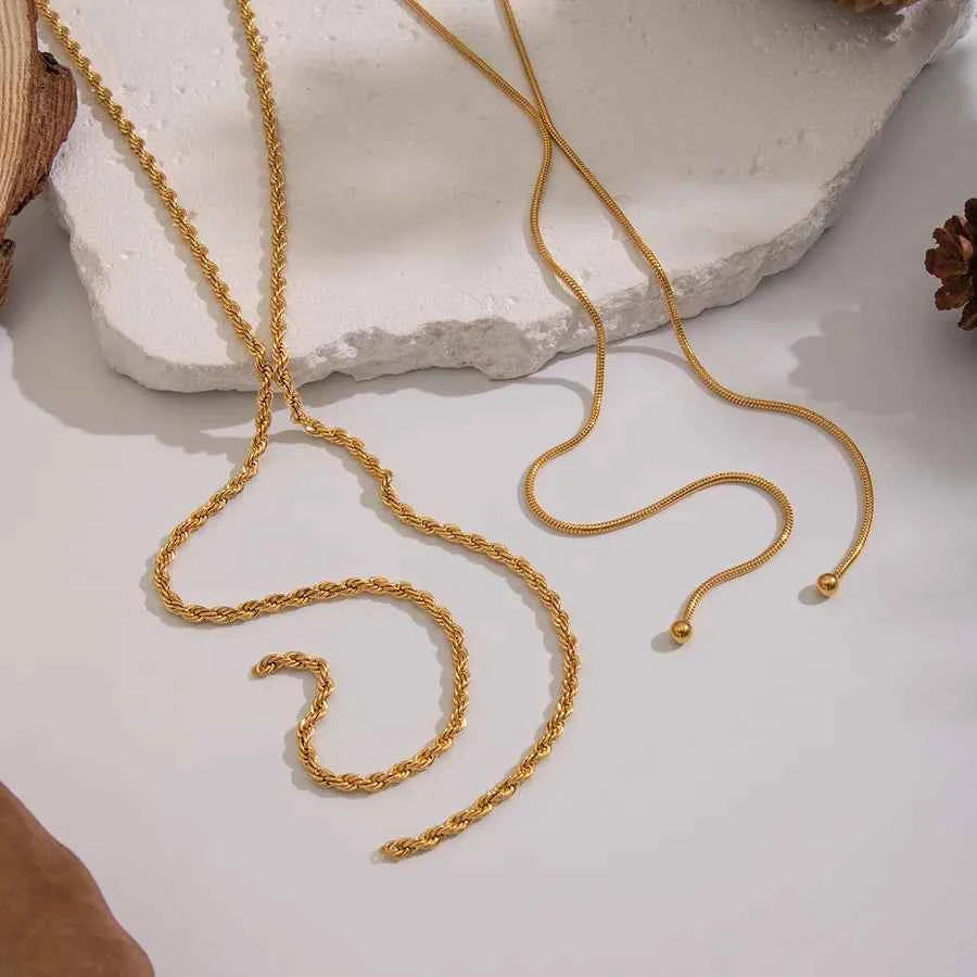 Minimalist Gold Tassel Chain Necklace