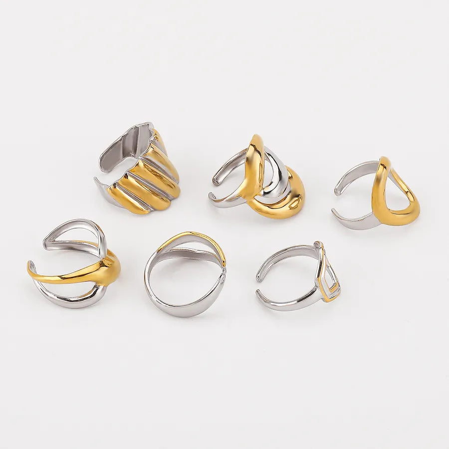 Geometric Stainless Steel Open Ring