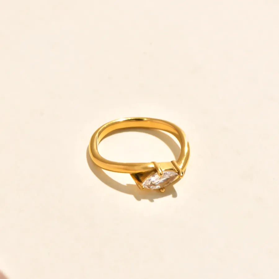 Gold Plated Heart Pearl Ring for Women