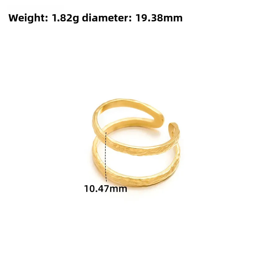 Gold Open Heart Stainless Steel Ring Adjustable Opening J299 Gold