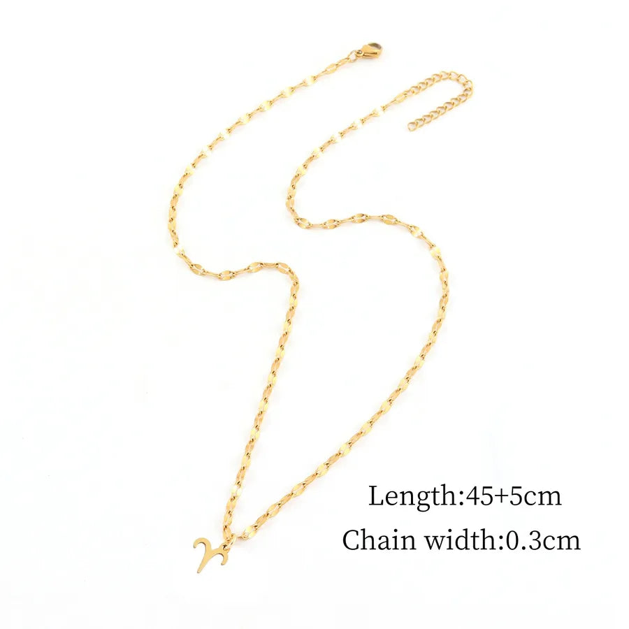 18K Gold Zodiac Pendant Necklace for Women Gold Aries