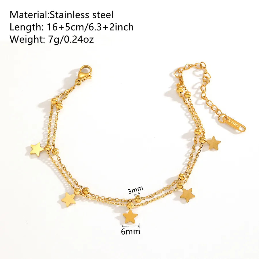 Gold Star Tassel Stainless Steel Bracelet