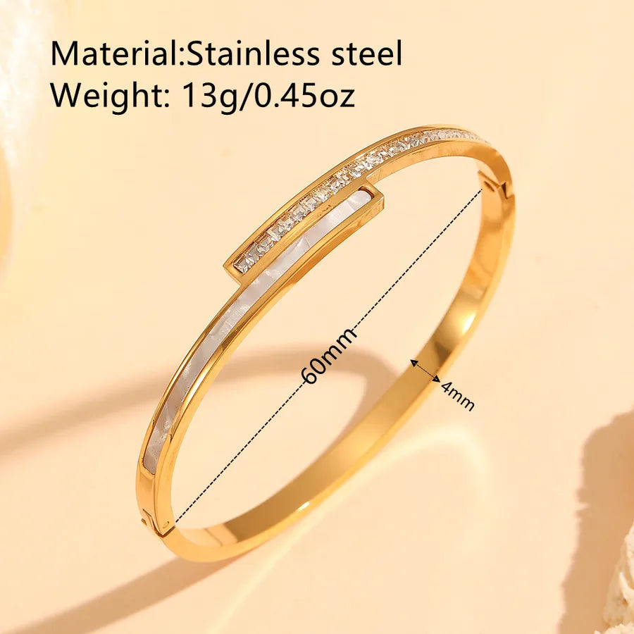 18K Gold PVD Geometric Stainless Steel Bangle