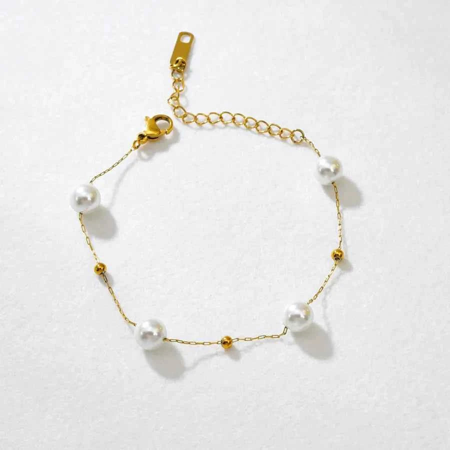 Gold Pearl Choker Necklace – Stainless Steel