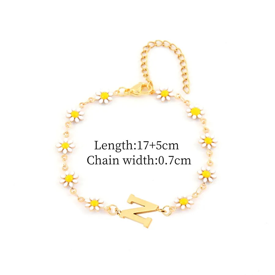Gold Daisy Chain Bracelet for Women Gold N