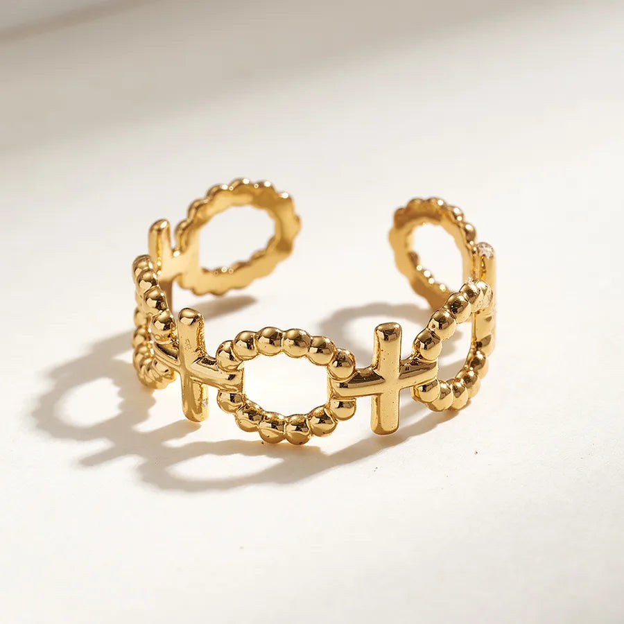 Gold Plated Stainless Steel Open Ring for Women