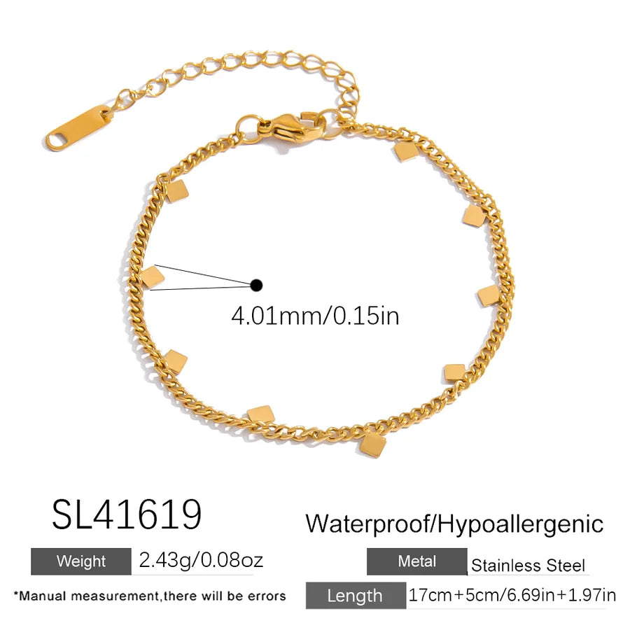 18K Gold Plated Heart & Flower Bracelet