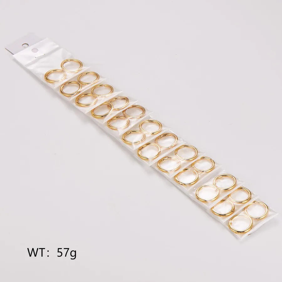 18K Gold Plated Stainless Steel Hoop Earrings Set [Large] Wire Diameter 2.5, Inner Diameter 15mm