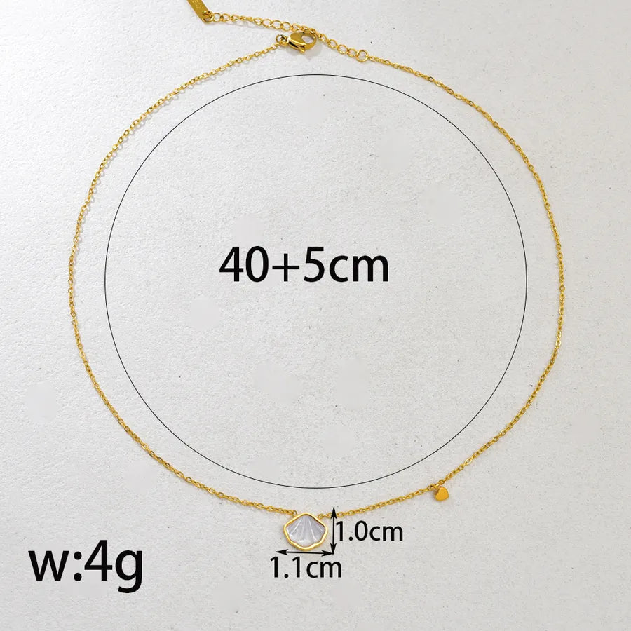 Gold Mother of Pearl Heart Pendant Necklace