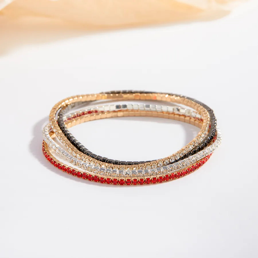 Elegant Gold-Plated Round Tennis Bracelet