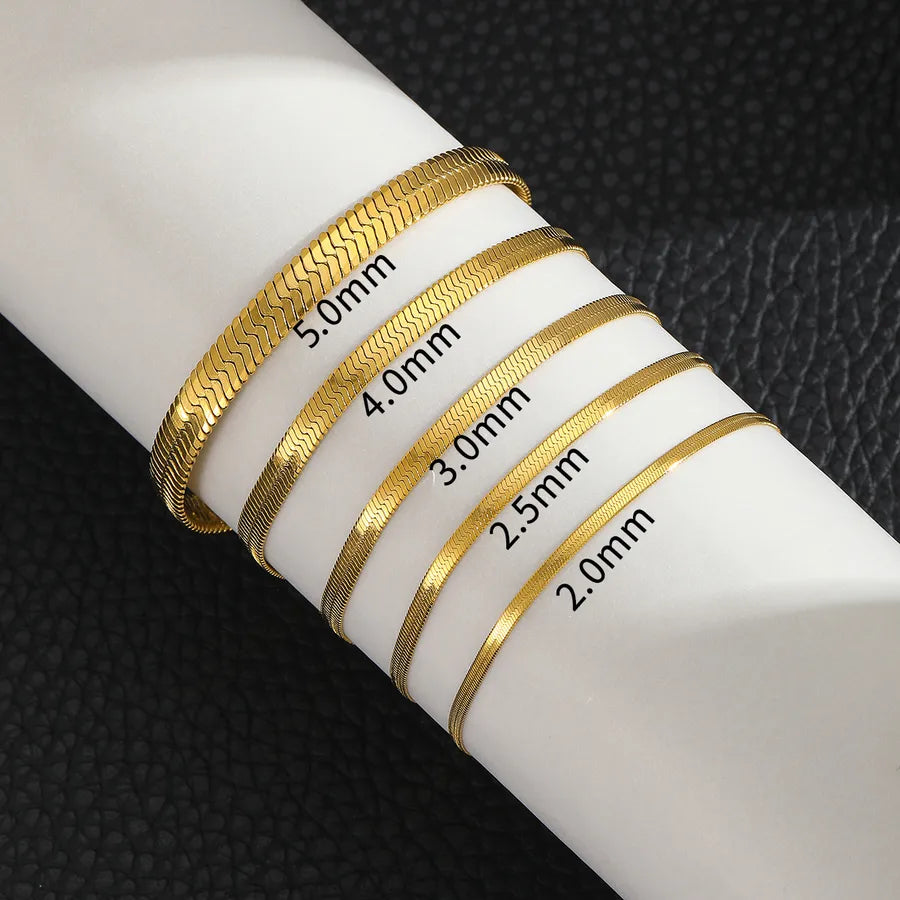 Gold Plated Titanium Steel Snake Chain Bracelet