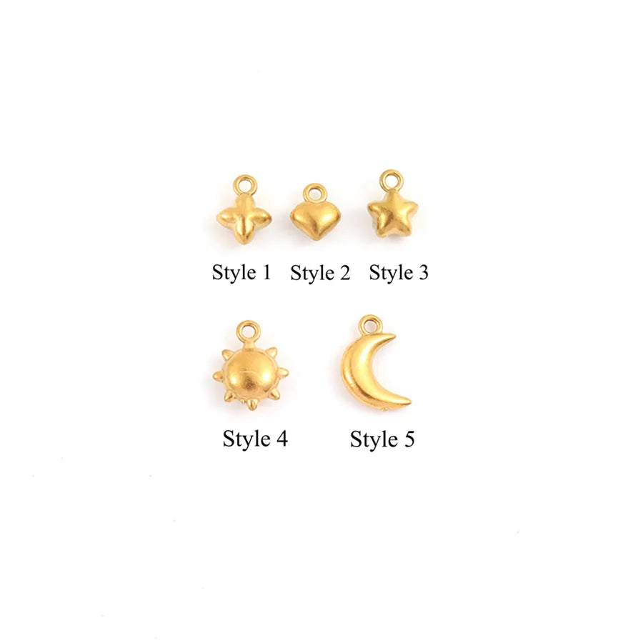 Gold Sun Moon Heart Layered Pendant Necklace