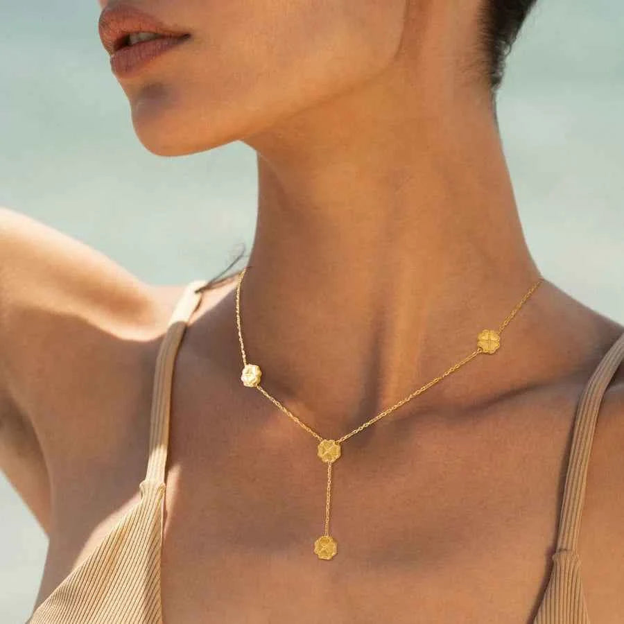 Gold Four-Leaf Clover Pendant Necklace