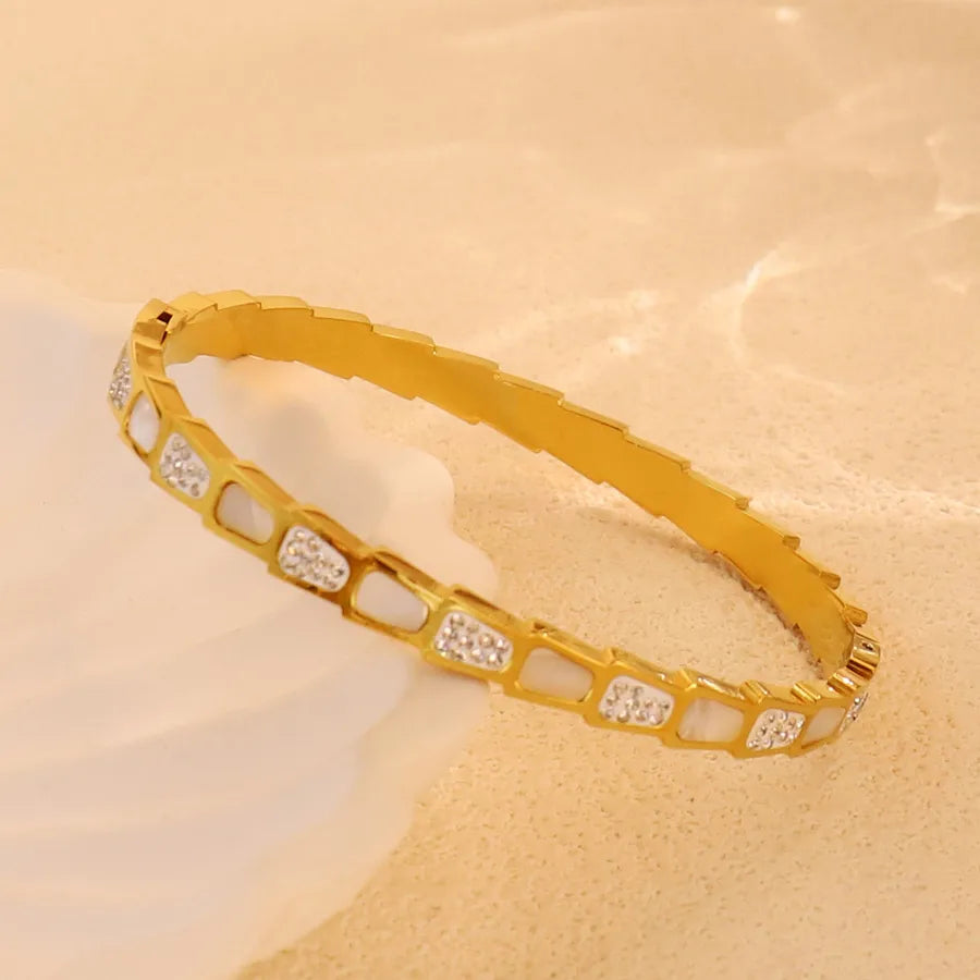 18K Gold Plated Star & Snake Stainless Steel Bracelet Average Size Gold Style 2