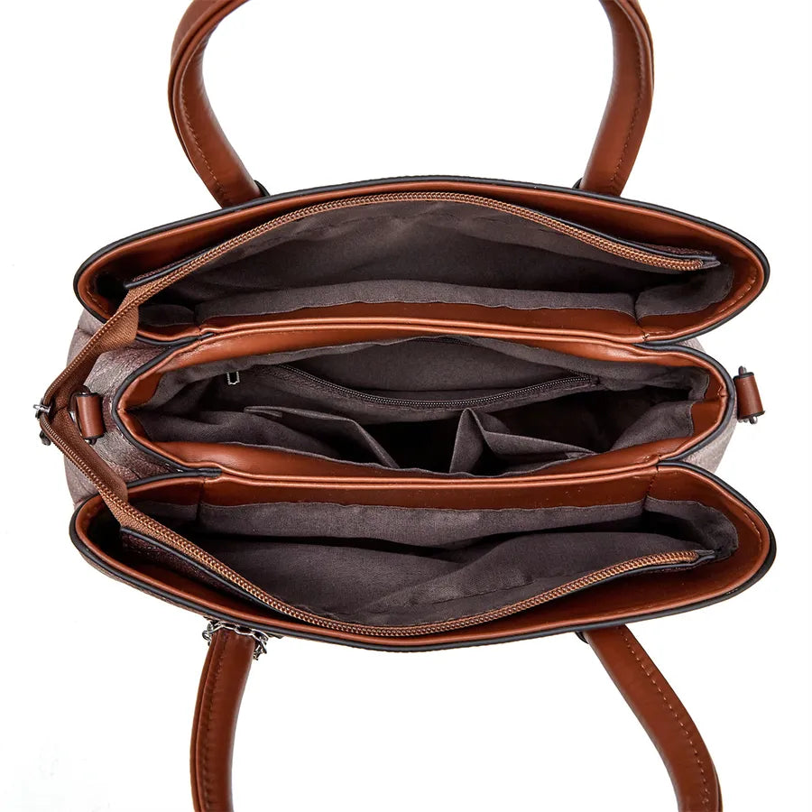 Women's Basket Weave Crossbody Tote Bag