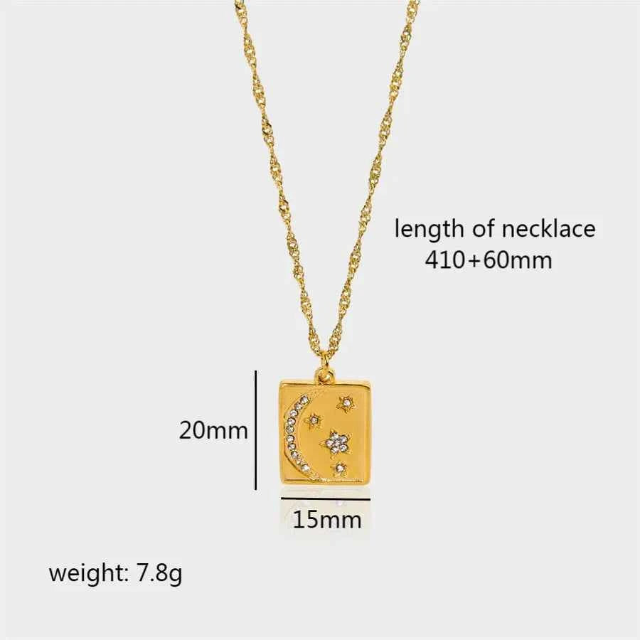 18K Gold Sun & Moon Pendant Necklace
