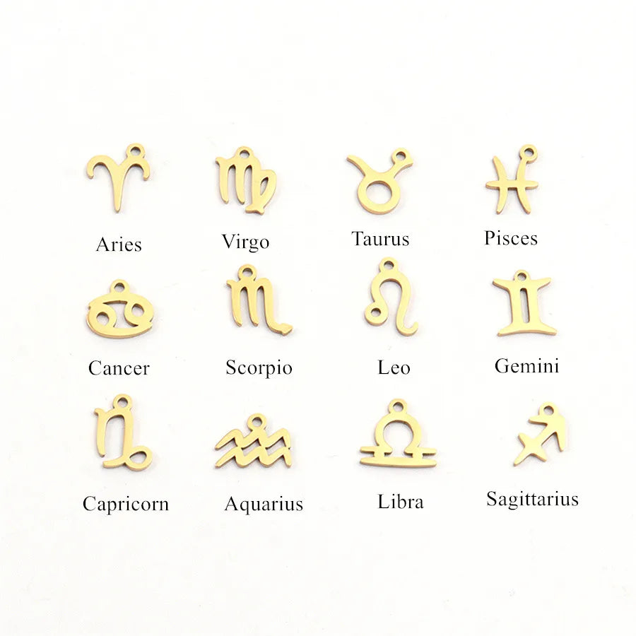 18K Gold Zodiac Pendant Necklace for Women