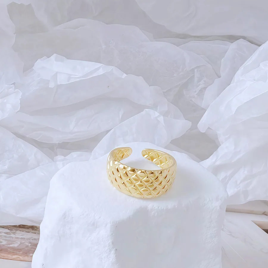 Gold Bamboo Titanium Steel Open Ring Adjustable Opening Golden Hydraulic J41